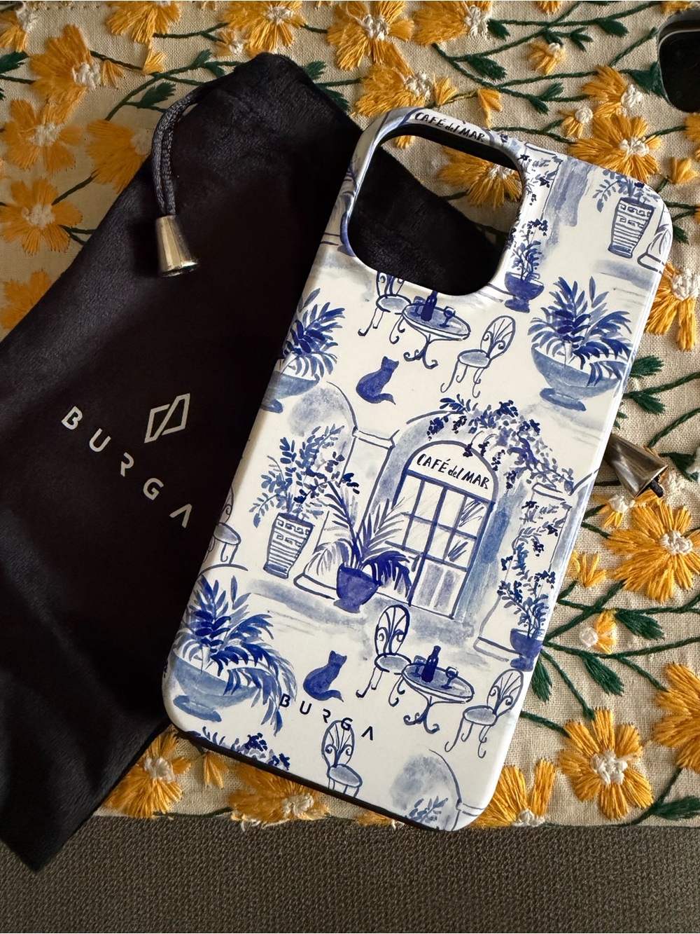 Burga Blue & White Café Print Phone Case iPhone 13 Pro Max